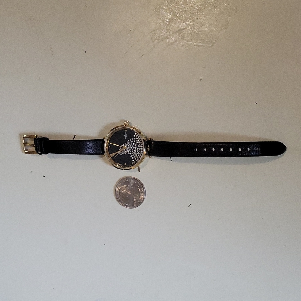 Kate Spade watch with black leather strap